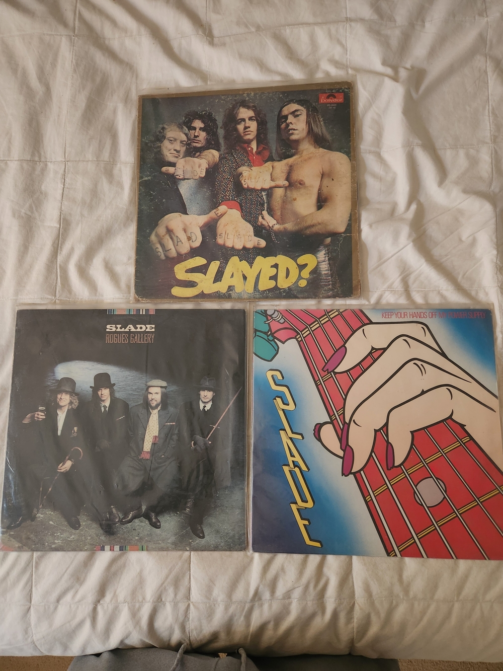 Slade 3 Vinyl Record Lot - Slayed? + Albums with Colorful Artwork